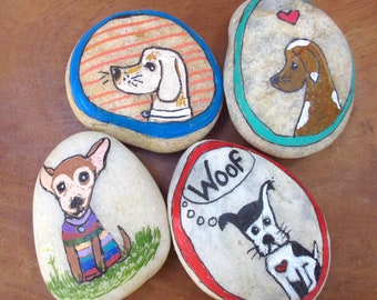 Pooch Party- art rocks- painted rocks