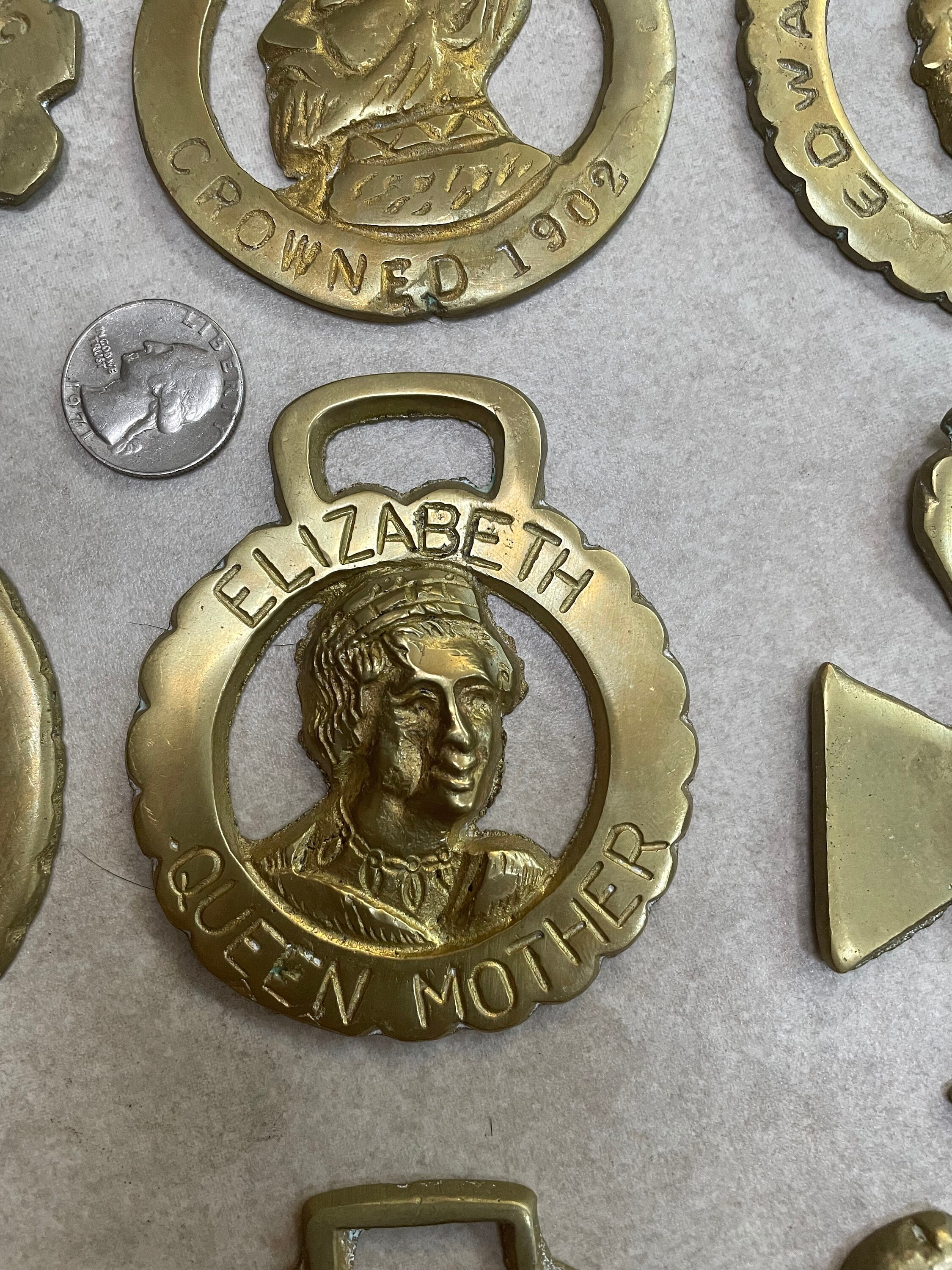 Lot of 9 Vintage Brass Horse Harness Brasses Etsy