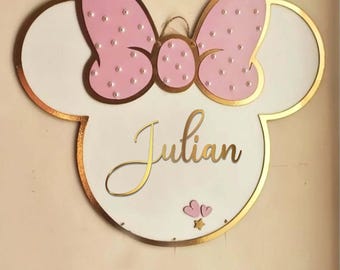 Aangepaste Mickey Mouse Disney-stijl Gepersonaliseerd muurbord Mickey Mouse Ears Minnie Mouse Disney-themanaam Mickey- of Minnie-naam acrylbord
