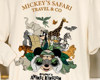 Retro Disney Animal Kingdom Shirt, Mickey & Friends Safari Tee, Funny Disney Trip Shirt, Vintage Disneyworld Vacation Outfit