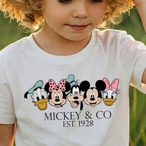 Mickey & Co Est 1928 Kids Shirt, Disney Baby Bodysuit, Toddler Mickey Outfit, Vintage Mickey and Friends Tee, First Disney Trip 2025