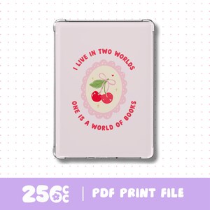 One Is A World Of Books E-Reader Case Insert Digital Download, kindle case insert, kindle paper insert, ereader insert, kindle accessory