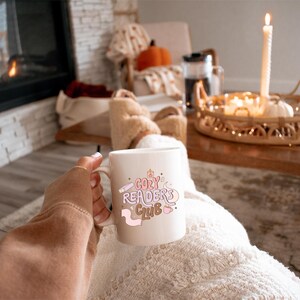 Cozy Readers Club White glossy mug, cozy readers mug, book club coffee, reading club mug, book lover cup, cozy book mug, literary coffee mug