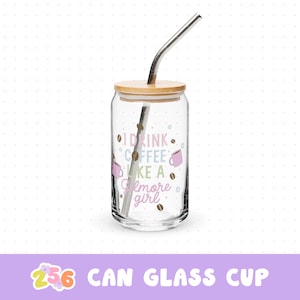 I Drink Coffee Like A Gilmore Girl Blikvormig glas, ijskoffie, bierblikjesglas, ijskoffieglas, cadeau voor vriend, ijskoffiekop, boho