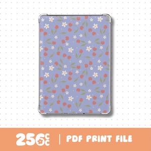 Cherry Baby E-Reader Case Insert Digital Download, Cherry Kindle cover, Coquette Kindle case, Cherry bow print, Kindle sleeve DIY, Vintage