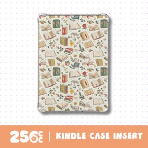 Chapters & Wildflowers E-Reader Case Insert, Handmade Clear Case Insert for Kindle, Kobo, iPad, Cozy Floral Bookish Gift