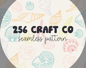 Summer Sea Shells Seamless Pattern, swimwear seamless, coquette coastal, coquette seashells, undersea seamless, sea life pattern, sea shells