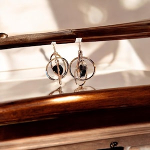 Handmade Brass Solar System Earrings: Celestial Space Jewelry