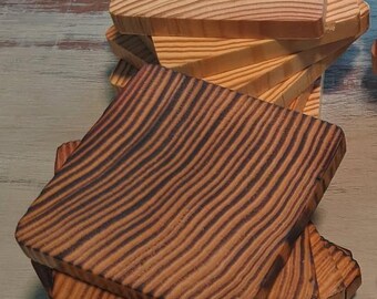 Glas Untersetzer aus Holz 6er Set