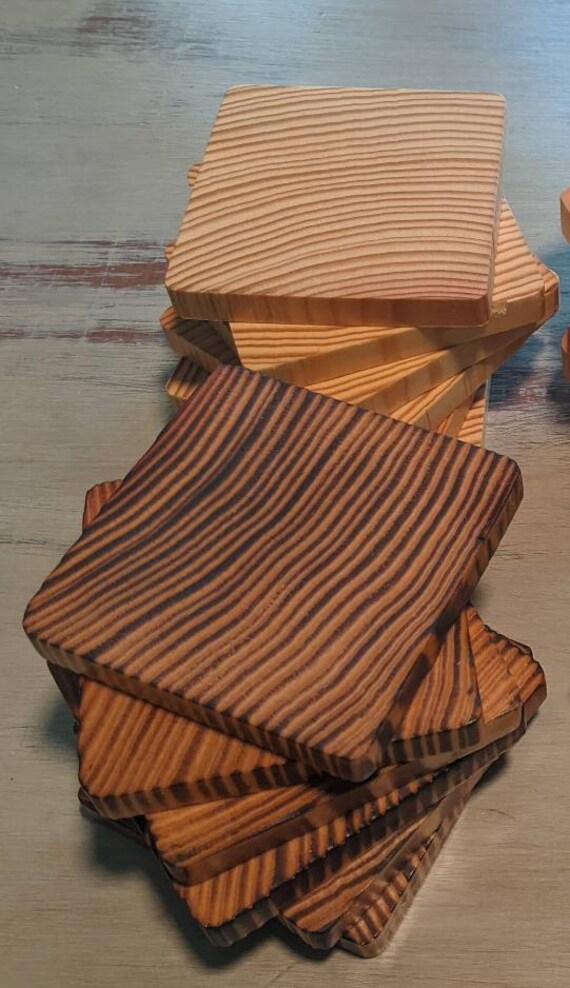 Glas Untersetzer aus Holz 6er Set