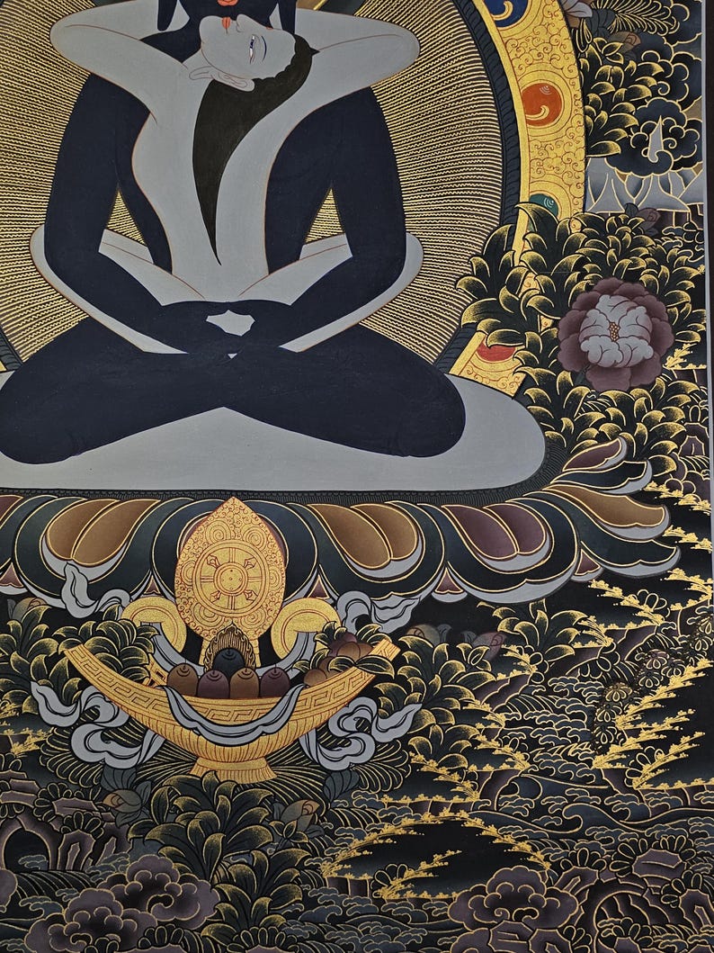 Samantabhadra Bodhisattva Wall Art in 18k Gold | 92x64 Cm Enlightened