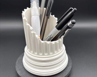 Roman Column Pen & Pencil Holder | 3D Printed Desk Decor | Office Organizer