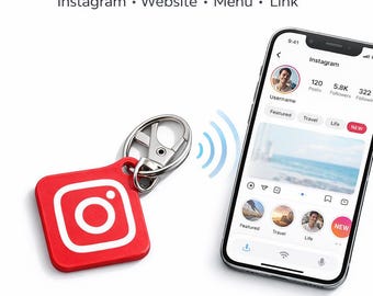 Custom NFC Keychain | Tap-to-Share Digital Business Card |Social Media & Contact