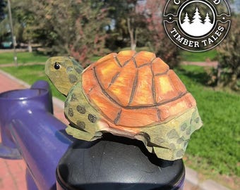 Handgeschnitzte hölzerne Schildkrötenfigur | Einzigartige Holzskulptur | Umweltfreundliche Wohnkultur | Schildkröten Statue | Handgemachtes Geschenk für Naturliebhaber