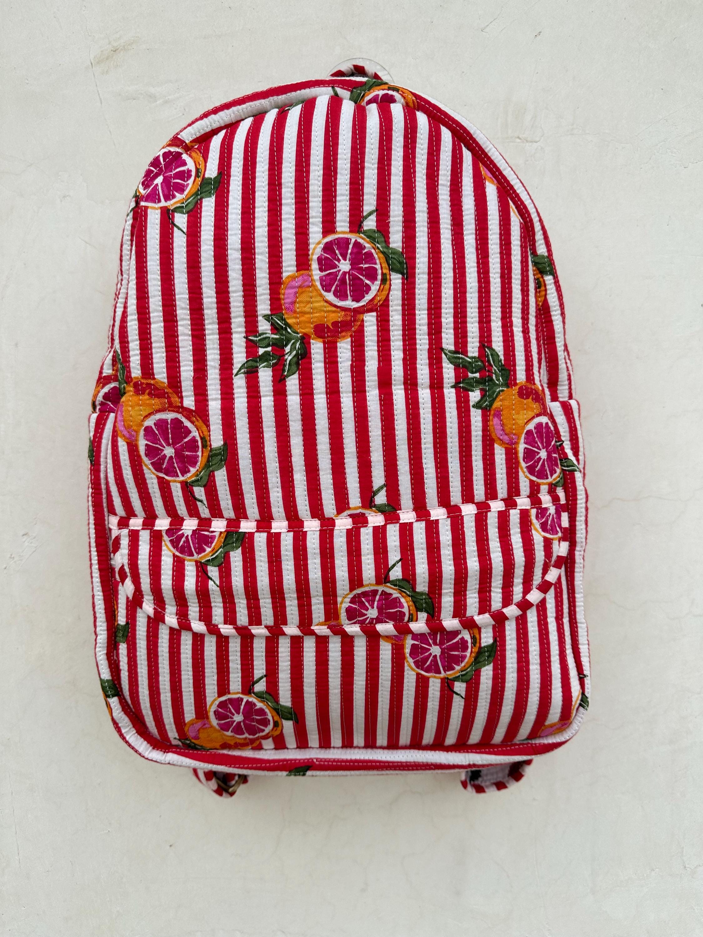 Vibrant Pomegranate Patterned Backpack Pomegranate Backpack - Etsy main image 4