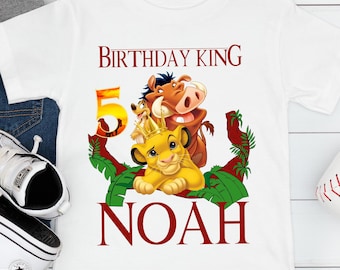 Verjaardagsshirt Lion King, T-shirt Simba Party