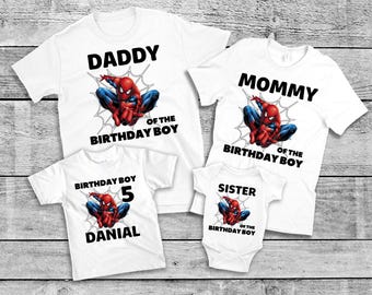 Spiderman Birthday T-Shirt, Family Matching Tee