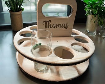 Bierkörbchen-Bierträger mit Wunschgravur