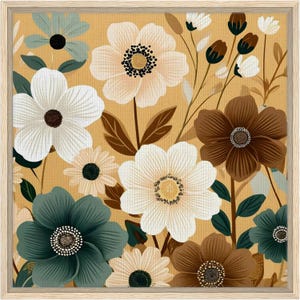 Premium Framed Canvas Art Print: Nature-Inspired Design for Kid's Rooms - Handmade in the UK