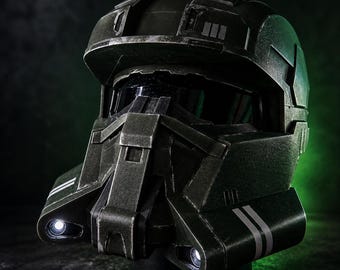 Halo EOD Helmet – Wearable Spartan Cosplay Prop with LED Lights, Fully Padded with Visor