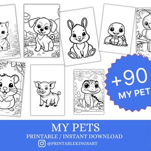 Printable Pet Coloring Pages | Dog, Cat & Animal Coloring Book for Kids, Hand-Drawn Originals for Learning and Fun