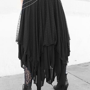 WITCHY DOTTED TULLE and sheer mesh layered maxi skirt image 5