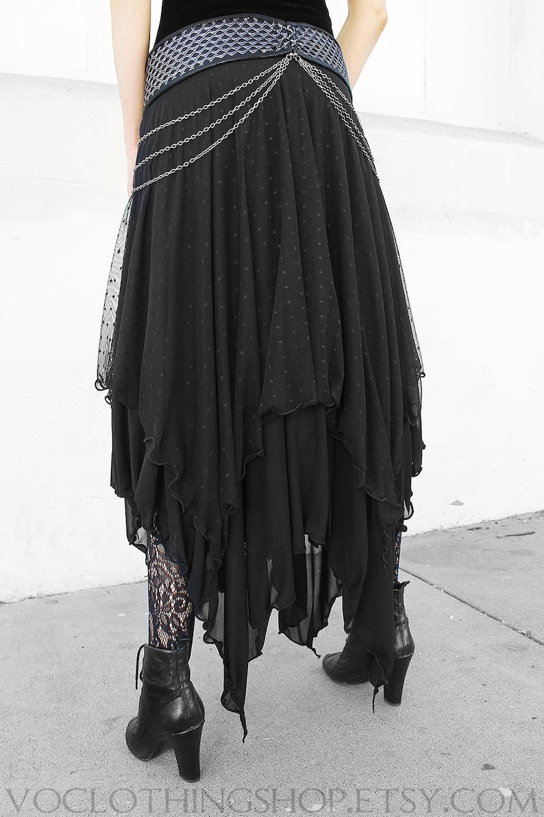 WITCHY DOTTED TULLE and sheer mesh layered maxi skirt image 5