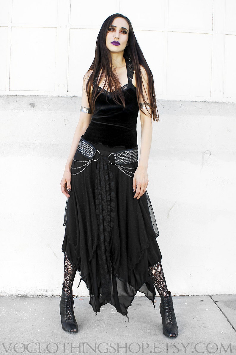 WITCHY DOTTED TULLE and sheer mesh layered maxi skirt image 3