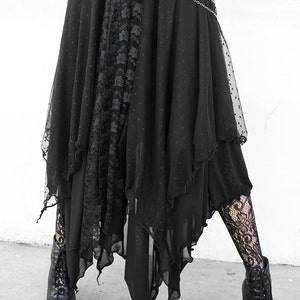 WITCHY DOTTED TULLE and sheer mesh layered maxi skirt image 4