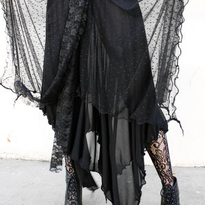 WITCHY DOTTED TULLE and sheer mesh layered maxi skirt image 1