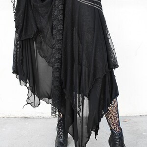 WITCHY DOTTED TULLE and sheer mesh layered maxi skirt image 2