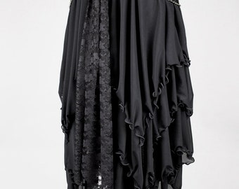 スカート BOHEMSEO : 25SS / SHEER LAYERED SKIRT (BLACK) WITCHY BLACK LAYERED Sheer Mesh and Lace Maxi Skirt - Etsy