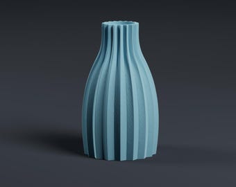 Modern Fluted Vase STL File – 3D Printable Geometric Vase for Home Decor, Minimalist Vase Design, Digital Download