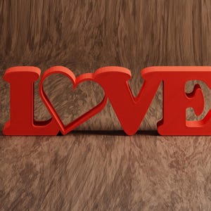 3D Printable LOVE Sign STL – Heart Shaped Letters, Valentine’s Day Gift, Wedding & Home Decor, Romantic 3D Print File
