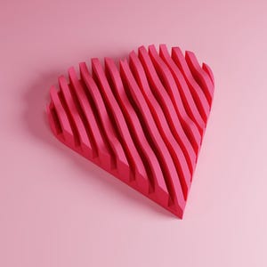 Drukowana w 3D sztuka ścienna w kształcie serca STL - nowoczesna dekoracja miłosna, prezent walentynkowy, rzeźba serca drukowana w 3D
