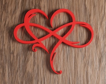 3D Printable Infinity Heart STL | Valentine’s Day Gift | Romantic 3D Print File | Love Symbol Wall Art | Laser Cut Decor