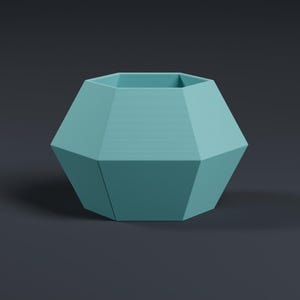 File STL per vaso esagonale moderno - Vaso geometrico stampato in 3D, vaso minimalista per scrivania o arredamento per la casa