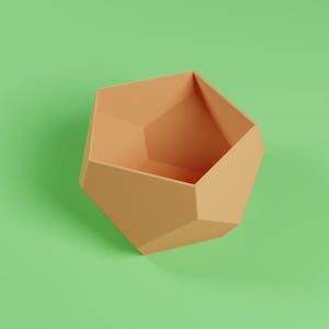 Modern Geometric Pentagonal Vase STL | 3D Printable Planter Pot | Minimalist Home Decor | Faceted Flower Pot Digital Download