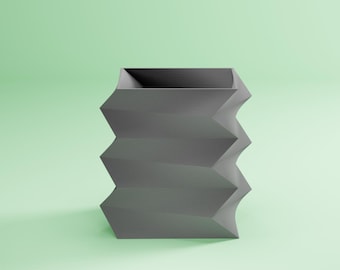 Modern Geometric Vase STL File – 3D Printable Contemporary Home Decor – Faceted Flower Vase Digital Download