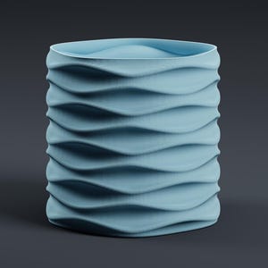Modern Wavy Vase STL File – 3D Printed Home Decor, Contemporary Vase Design, Unique Curved Flower Pot Digital Download