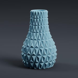 Modern Geometric Vase STL File – 3D Printable Faceted Vase for Home Decor