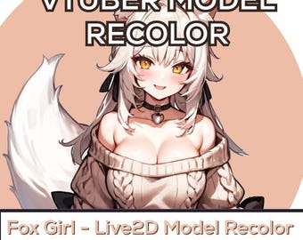 Recolor - For Fox Girl / Recoloring / Animal Vtuber / Streamer / 2D Model Assets / Twitch / Anime / Vtuber / 2D Model