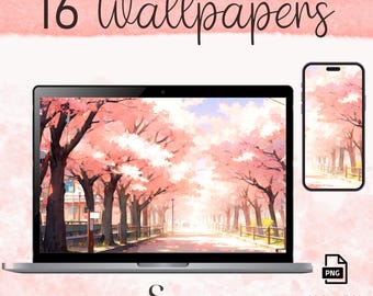 Sakura blossom | Background | Wallpaper | Vtuber Background | Studio Ghibli | Desktop | Laptop Phone Wallpaper MacBook Anime Lofi PC