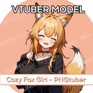 PNGTuber - Cozy Fox Girl / Premade / Animal Vtuber / Streamer / 2D Model Assets / Twitch / Anime / Vtuber / 2D Model / PNG Vtuber
