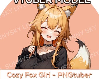 PNGTuber - Cozy Fox Girl / Premade / Animal Vtuber / Streamer / 2D Model Assets / Twitch / Anime / Vtuber / 2D Model / PNG Vtuber
