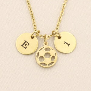 Personalized Soccer Necklace: Initial & Number Charm, Sports Gift