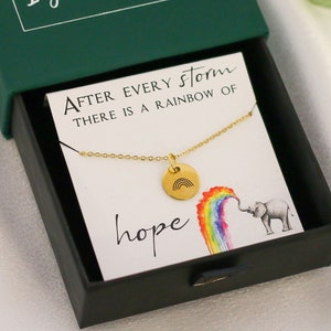 Rainbow Baby Gift Mom Gift Mother's Day Jewelry Baby Memorial Gift New Mom Necklace Gold Rainbow Charm Necklace Miscarriage image 1