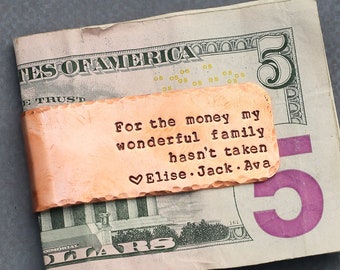 Money Clip Dad Gift • Personalized Custom Father's Day Gift • Home Is Wherever Dad Is • Daddy Gift Family Gift Dad Birthday Father Gift •QQQ