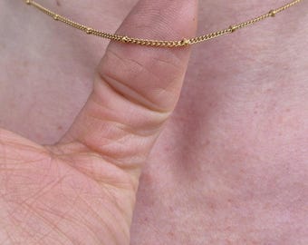 Beaded Necklace Chain - Dainty Waterproof Satellite Add on Layering