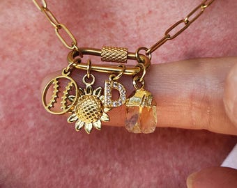 Custom Carabiner Charm Necklace: Slide Open Add Build Your Own
